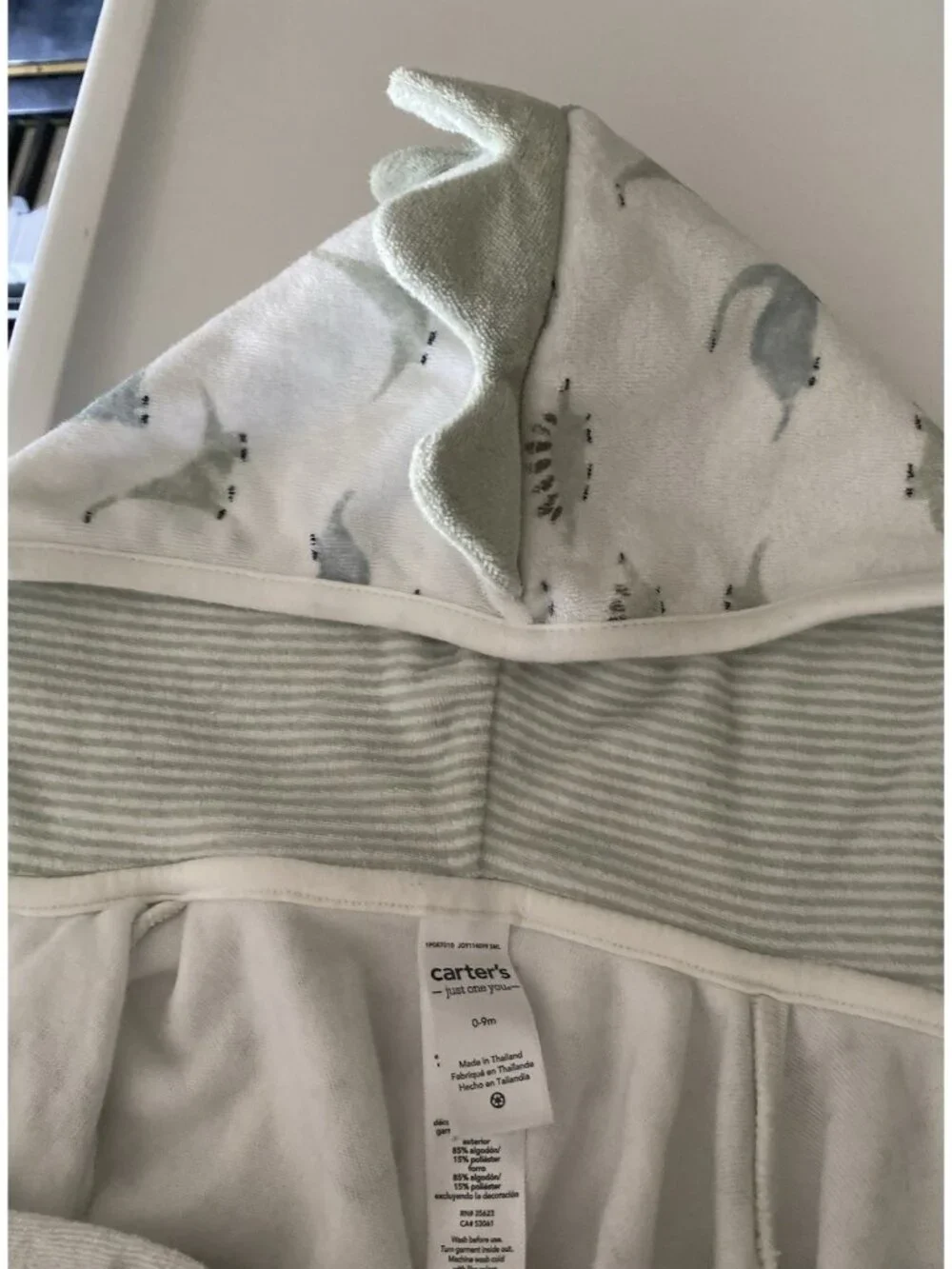 Carter’s Baby Boy Robe 0-9M Hooded Dinosaur Bathrobe Green Just One You Brand